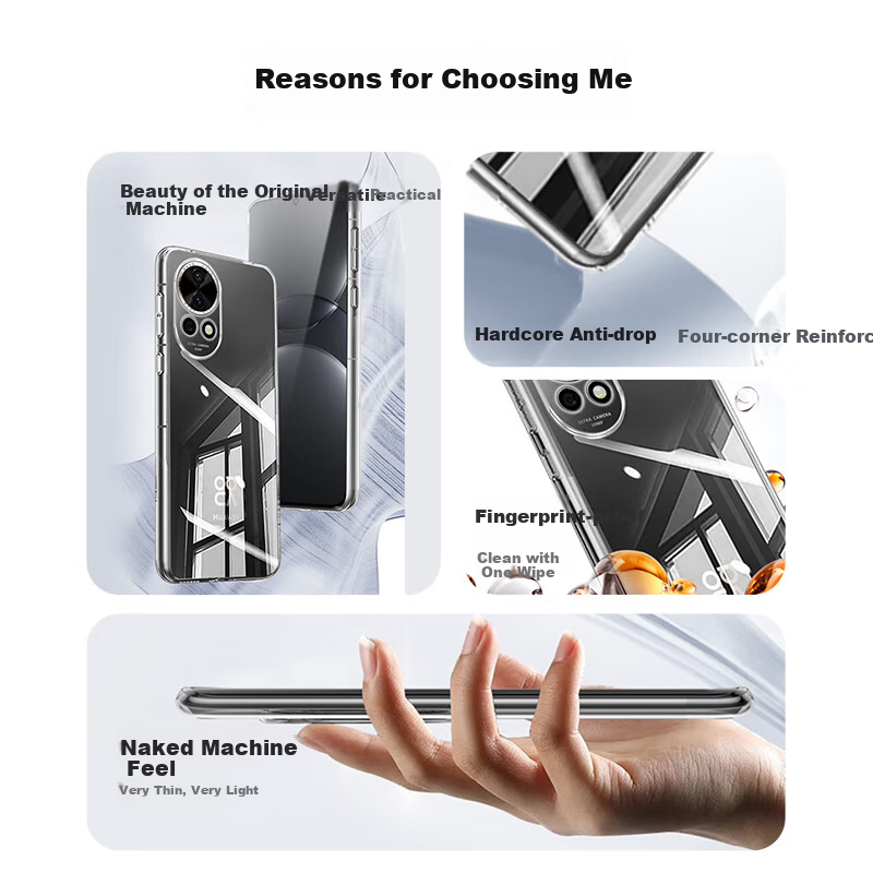 Snowkids Huawei Nova13/12 Phone Case, Huawei Protective Cover with Full Lens Protection, Ultra-thin Transparent Soft Shell, Simple and Minimalist Design