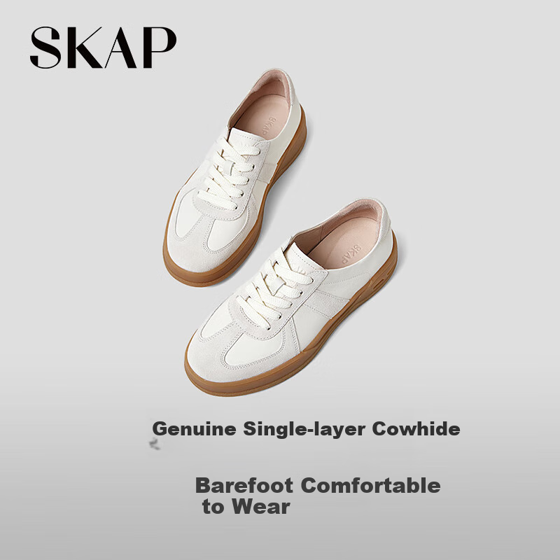 SKAP Galaxy Soda Canvas Women's Sports Casual Retro Thick-soled Training Shoes Beige/Gray Size 36