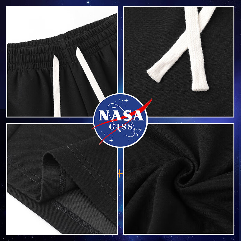 NASA GISS Men's Summer Casual Shorts Men's Loose Sports Basketball Shorts All-Match Beach Shorts White 3XL