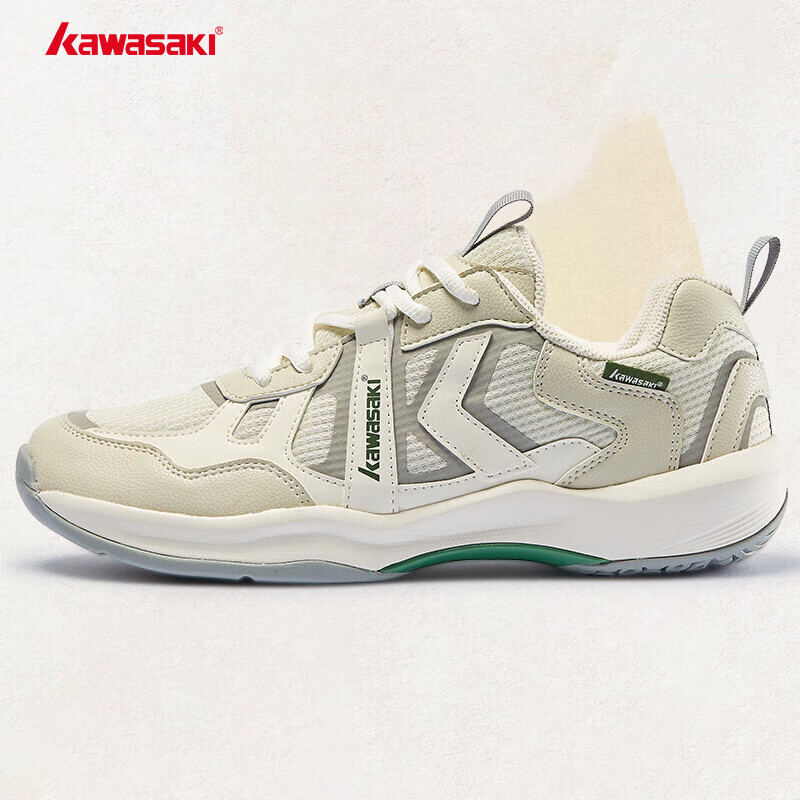 Kawasaki Badminton Shoes, Retro Style for Men And Women, Non-Slip, Wear-Resistant, Professional Sports Shoes A3308, Chanshi Gray, Size 39