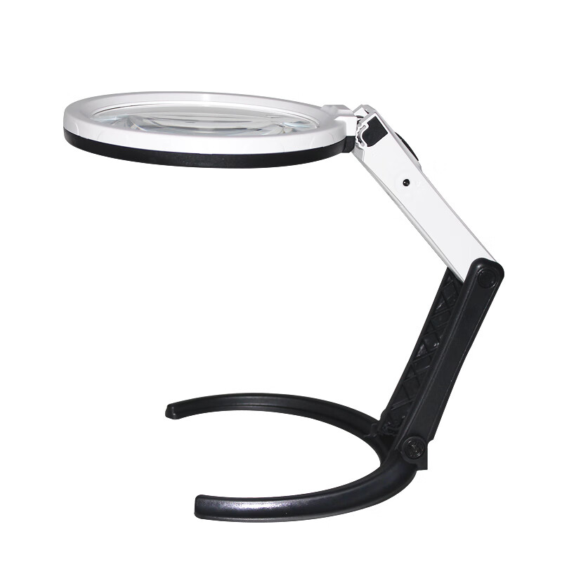 MIXOUT Desktop And Handheld Dual-Use Folding Magnifying Glass with LED Light, Power-Adaptable for Reading, Appreciation, And Repair MXT10