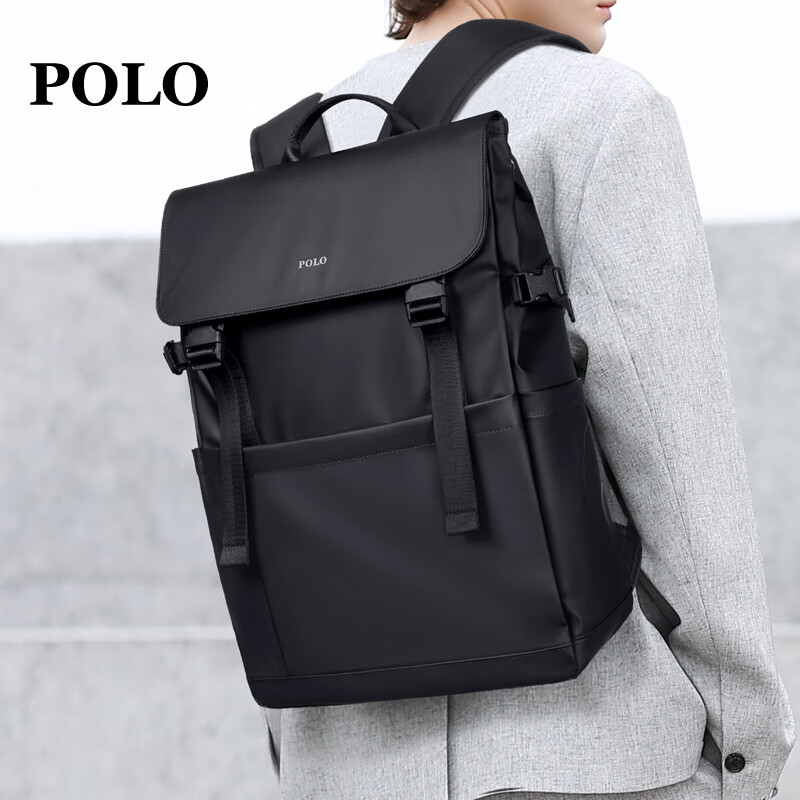 POLO Backpack for Men, Lightweight Travel Backpack with Flip Cover, 15.6/16 Inch Laptop Bag, Business Travel Bag