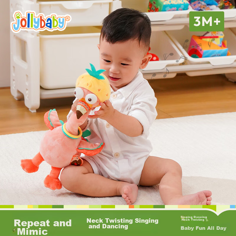 Jollybaby Repeating Plush Toy, Baby Learning to Speak Doll, Talking Comforting Stuffed Animal, Pineapple Transforming into Flamingo