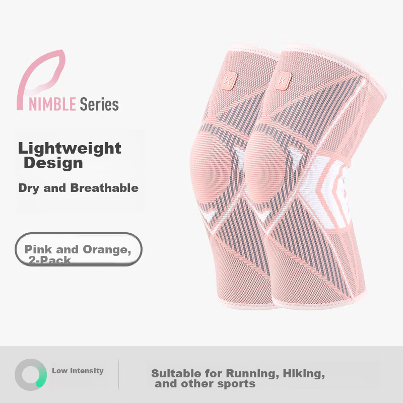 Keep Knee Brace for Women, Sports Knee Protector, Running And Jump Rope, Non-Slip Professional Joint Protection, Light Pink And White, Size M