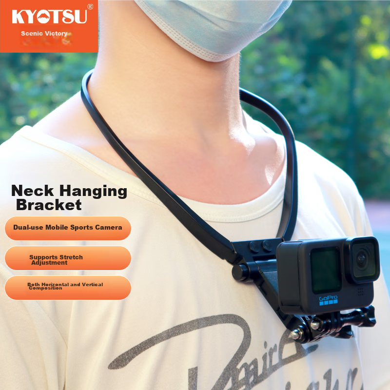 KYOTSU Action Camera Neck Strap for GoPro 13/12/11/10/9/8, DJI Action 5/4/3, Insta360 And Other Neck Mounts, Supports Vertical Shooting