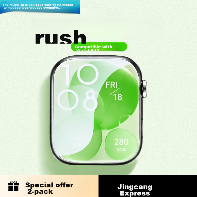 Smorss [2-Pack] Ceramic Screen Protector for Huawei Fit 3 Watch, HUAWEI WATCH FIT3 Smartwatch Non-Tempered Soft Film, Curved Full-Screen Coverage, Ultra-Thin, High-Definition