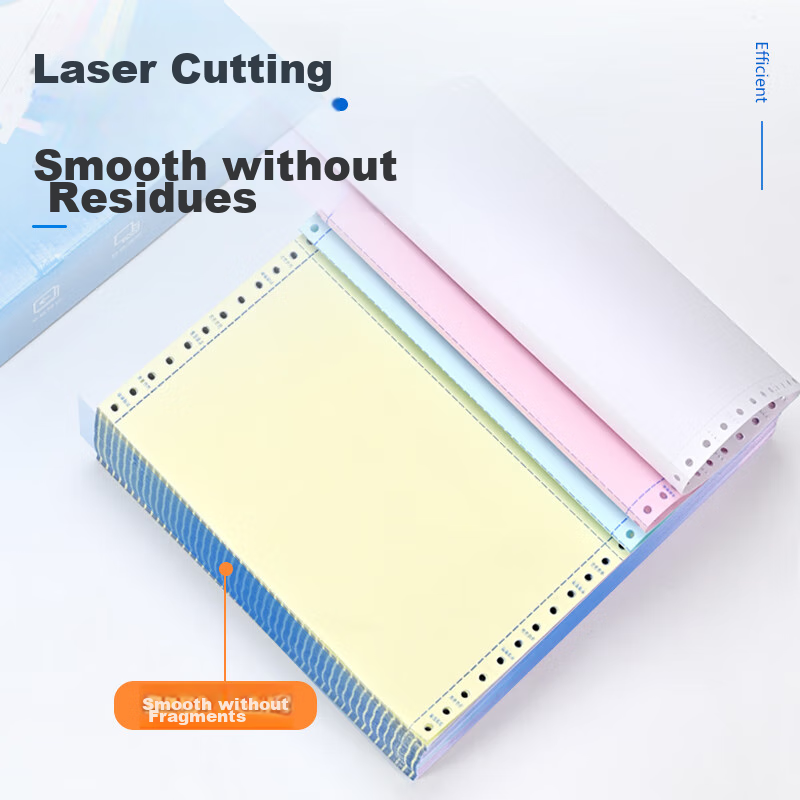 NVV Two-Part Three-Section Pin-Feed Printing Paper, Perforated Edge Computer Paper, Colored Inbound/Outbound Delivery List, 1000 Pages/Box, BDY241-2