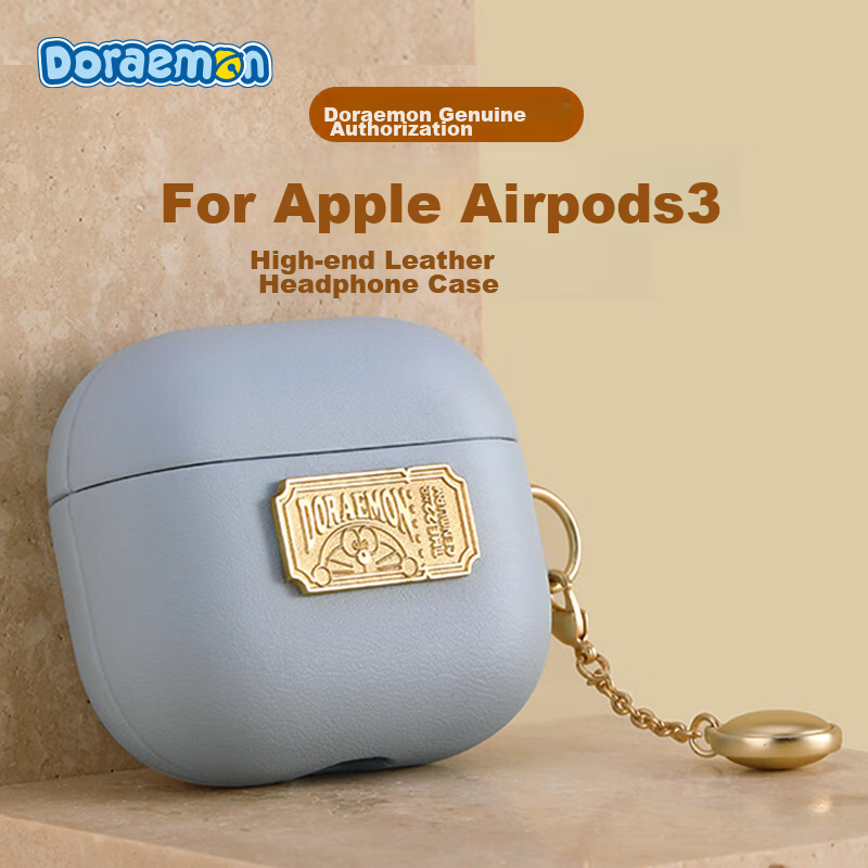 ROCK Doraemon Airpods 3/3rd Generation Protective Case, Apple Earphone Case, Leather Storage Box, Non-Fingerprint, Shockproof, Dustproof, Anti-Theft, Entry Ticket