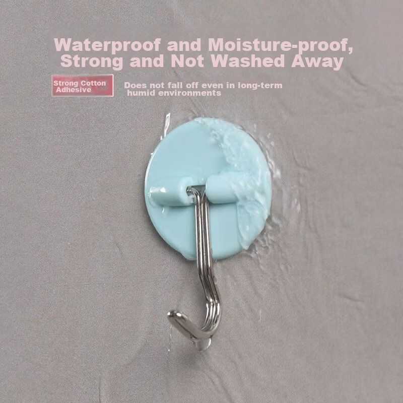 Camellia Kitchen Hooks, Adhesive Hooks, No Drilling Required, Traceless Bathroom Clothes Towel Hooks, Strong Adhesive Hooks, 4-Pack