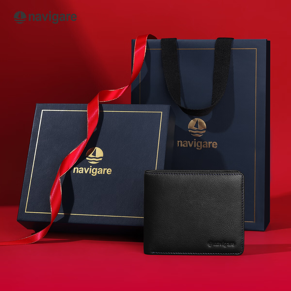 Navigare Italian Small Sailboat Wallet, Men's Leather Short Casual Wallet, Card Holder, Valentine's Day Gift