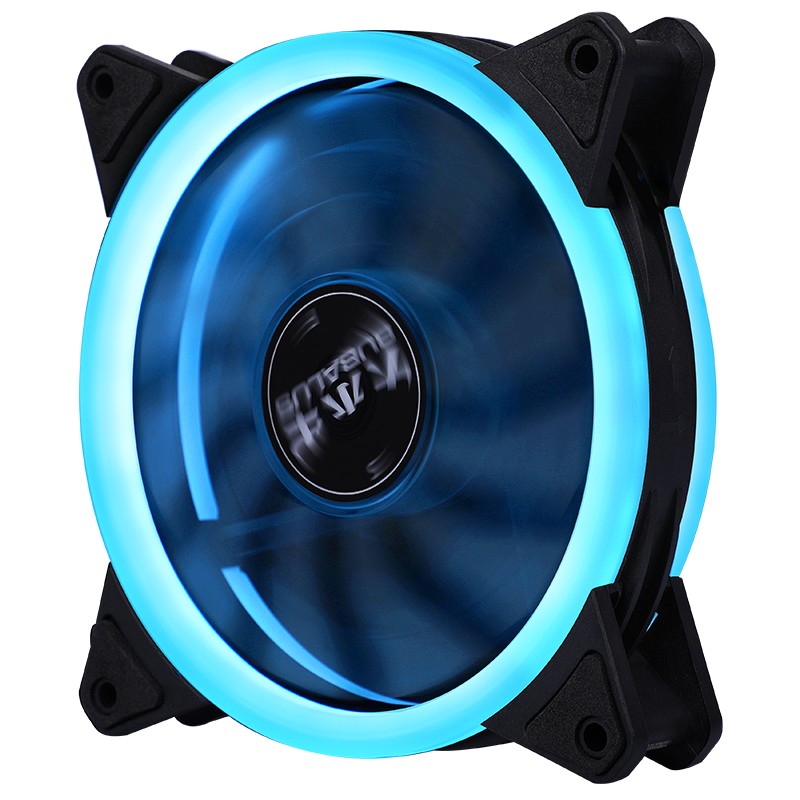 BUBALUS Ice Blue 12CM Case Fan (Cool Blue Light, Air Cooling, Hydraulic Bearing, Computer Fan, Large 4-Pin Daisy Chain)