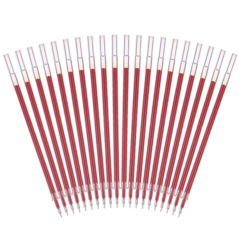 Chenguang (M&G) Stationery 0.5mm Red Pull-Cap Full Needle Tube Gel Pen Refills, Signature Pen Refills, Classic Water Pen Refills, Suitable for Students/office Use, 20 Pieces/box AGR640K0