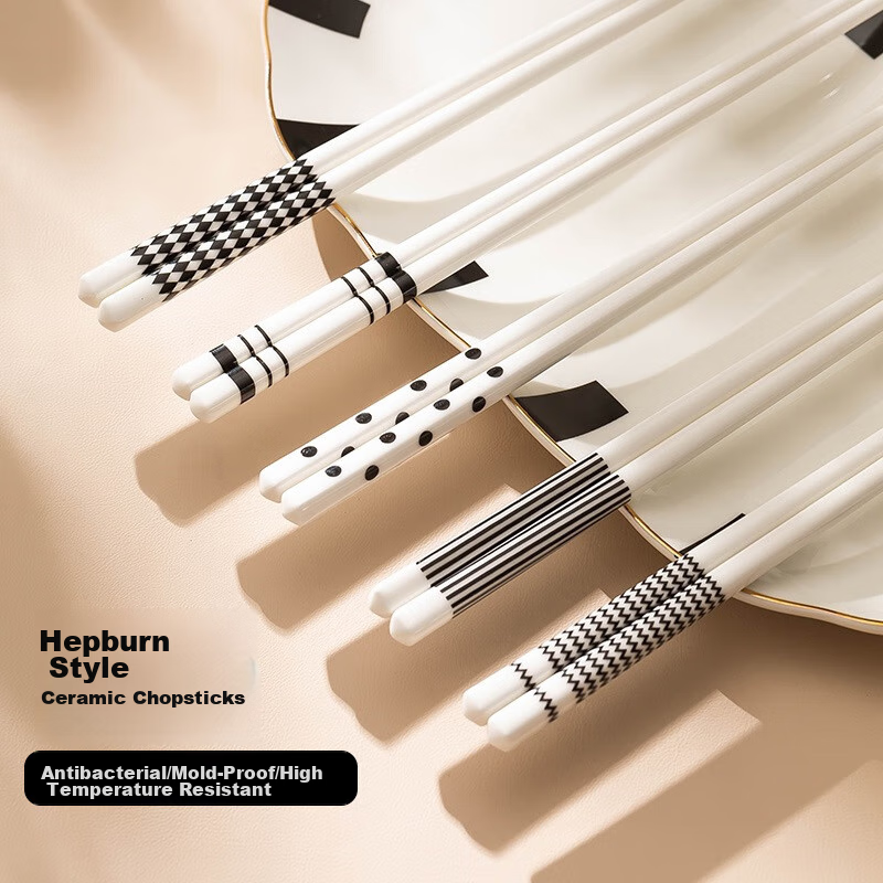 Dipuer Ceramic Chopsticks, Household Anti-Mold And Moisture-Proof Chopsticks, High-End Antibacterial, Individual Chopsticks, Heat-Resistant Tableware, Public Chopsticks Set