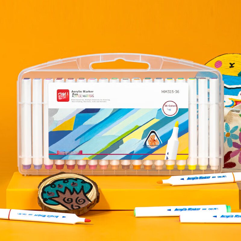 Deli Children's 36-Color Acrylic Markers, Drawing Pens, Art Supplies, Toys for Boys And Girls, Birthday Gift