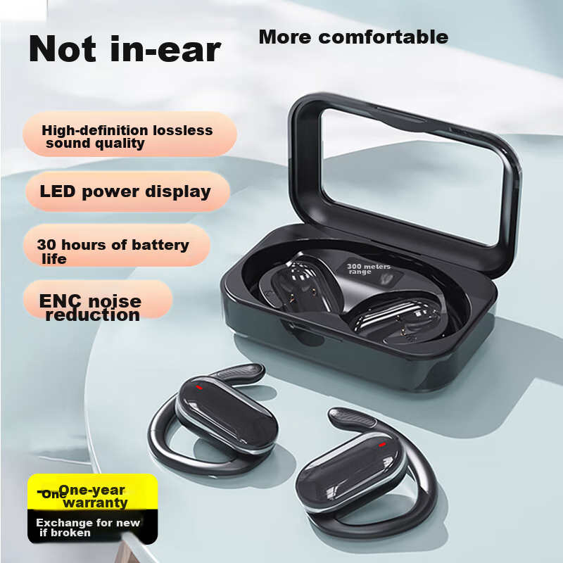 Orange Wireless Bluetooth Earphones, Over-Ear Design, New Style, Not In-Ear, for Running, Sports, Cycling, High Aesthetic Value, High-Definition Sound Quality, Compatible with Apple, Huawei, OPPO, Xia