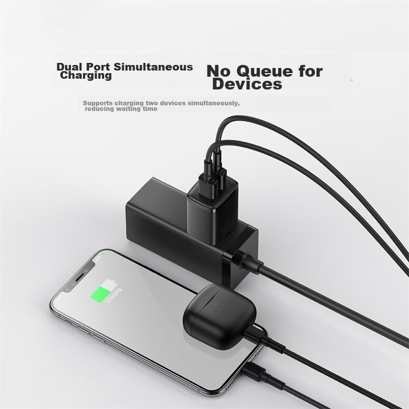Baseus Dual-Port Charger USB Socket Multi-Port Fast Charging 5V2A/1A Charger Plug Compatible with IPhone 15/14/13, Huawei, Xiaomi, Android Phones, IPad Tablets Black