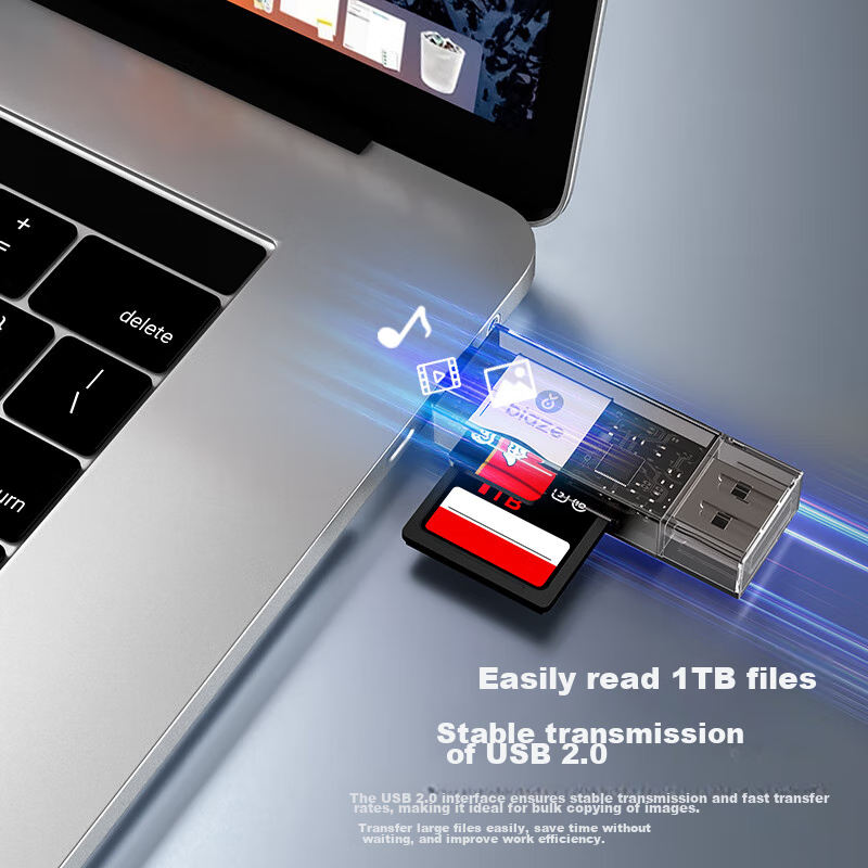 Biaze USB/Type-C Card Reader SD/TF Dual-Function Two-In OTG USB-C Phone Card Reader Compatible with DSLR Cameras, Surveillance Recorders, And Memory Card Storage