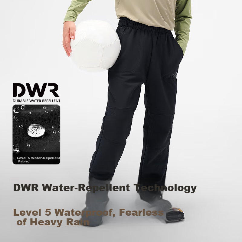 Pelliot Outdoor Children's Softshell Pants Winter Windproof Waterproof Fleece-lined Warm Climbing Sports Pants 134307173 Meters 150