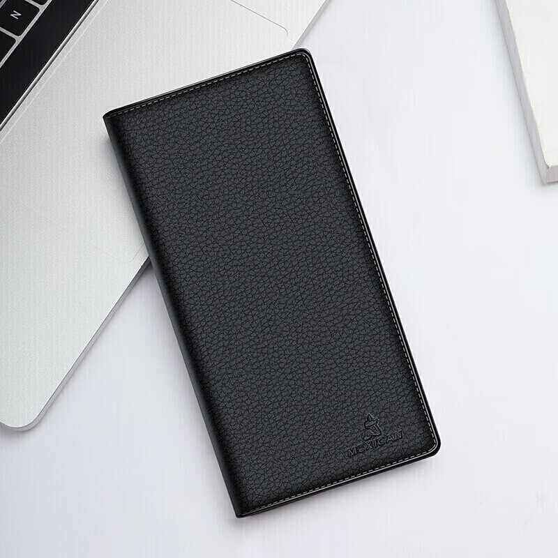 Scarecrow Men's Wallet, Top-Grain Leather, Genuine Leather Wallet, Large Capacity, Two-Fold Long Wallet, Fashionable Bill Holder