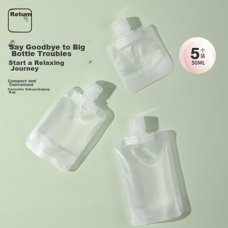 Chense Dispensing Bags, Travel Portable, Disposable, for Liquid Cosmetics, Lotion, Shower Gel, Shampoo, 50ml*5