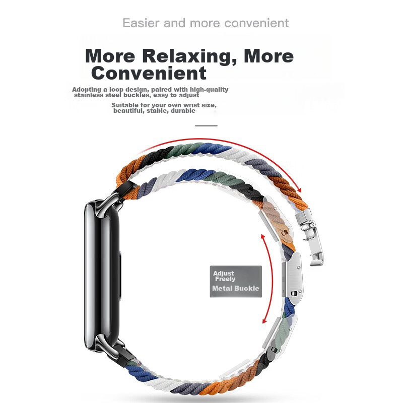 CHENSONG Nylon Braided Watch Band for Xiaomi Mi Band 8/9/NFC, Sport Unisex Wristband for Autumn and Winter Warmth