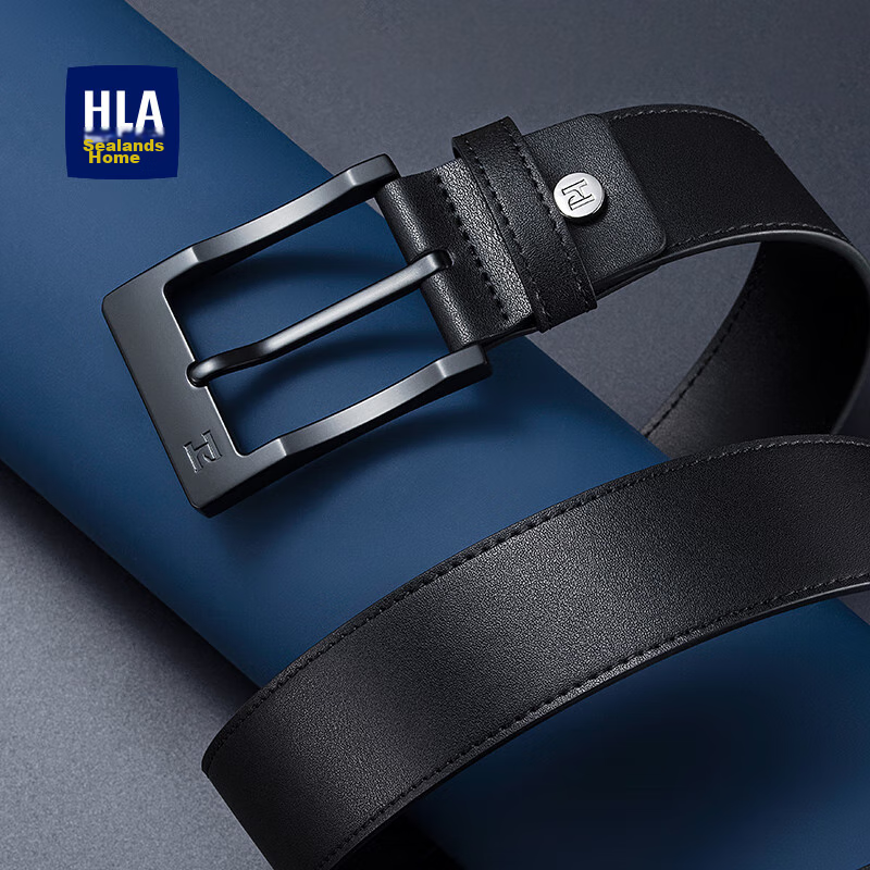 HLA Men's Leather Belt, Business Casual Pin Buckle Waist Belt, Genuine Leather, Birthday Gift for Boyfriend Or Father