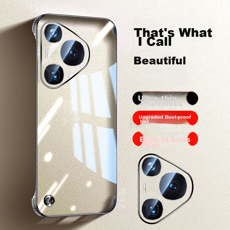 Hongzhuo Compatible with Huawei Pura70 Phone Case, Huawei P70 Protective Cover, Electroplated Borderless Transparent Heat Dissipation Luxury High-Definition Shockproof Simple Design for Men And Women,