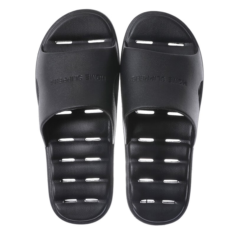 Guoluofei Bathroom Slippers, Women's Summer Shower Non-Slip Hollow Water-Draining Indoor Home Sandals, Men's, Black, Size 40-42