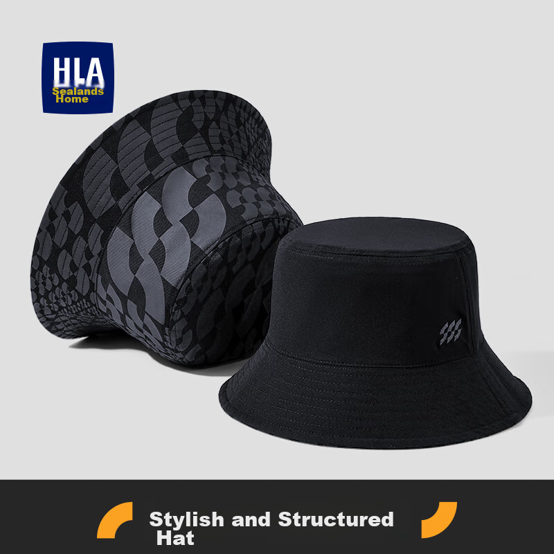 HLA Men's Bucket Hat, Casual Versatile Outdoor Sports Sun Hat, Hiking Wide-Brim Trendy Cap