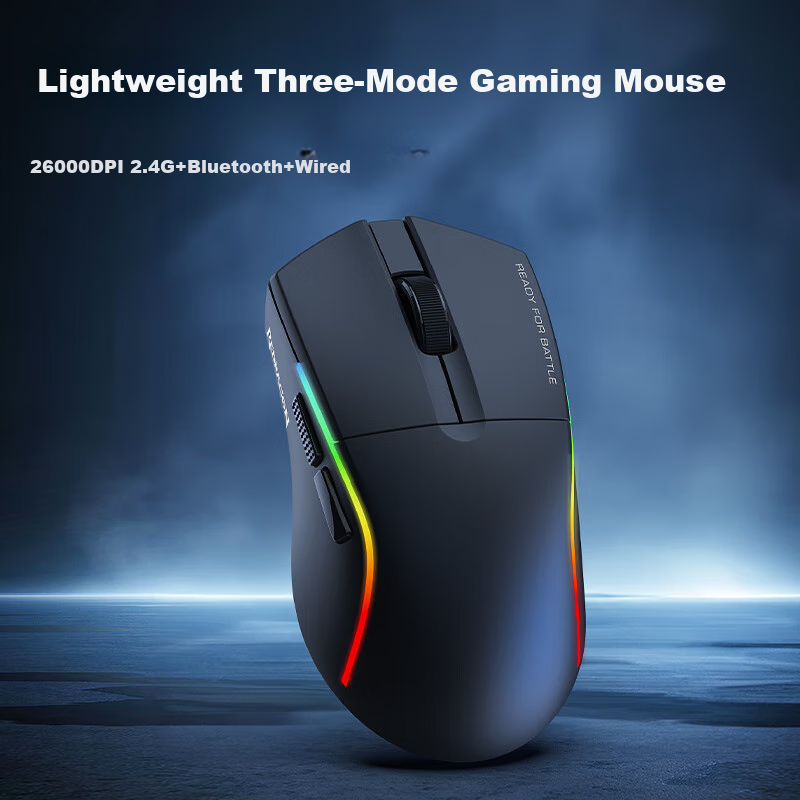REDRAGON G58 Medium Hand Suitable Bluetooth 2.4G Wired Three-mode Gaming Mouse Lightweight Original Phase 3395 High-end E-sports Chicken LOL Mouse - Black