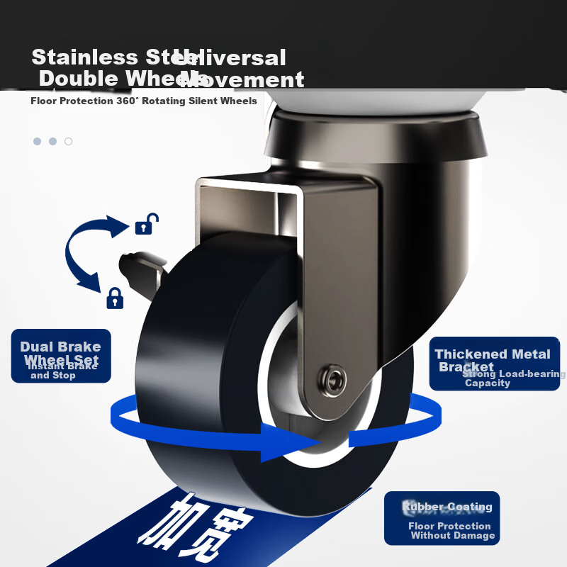 Gelar Washing Machine Base Stand with Wheels, Adjustable Height for Fully Automatic Top Load Washing Machines, Refrigerators, Air Conditioners - Stainless Steel Anti-vibration Anti-slip Bracket, Unive