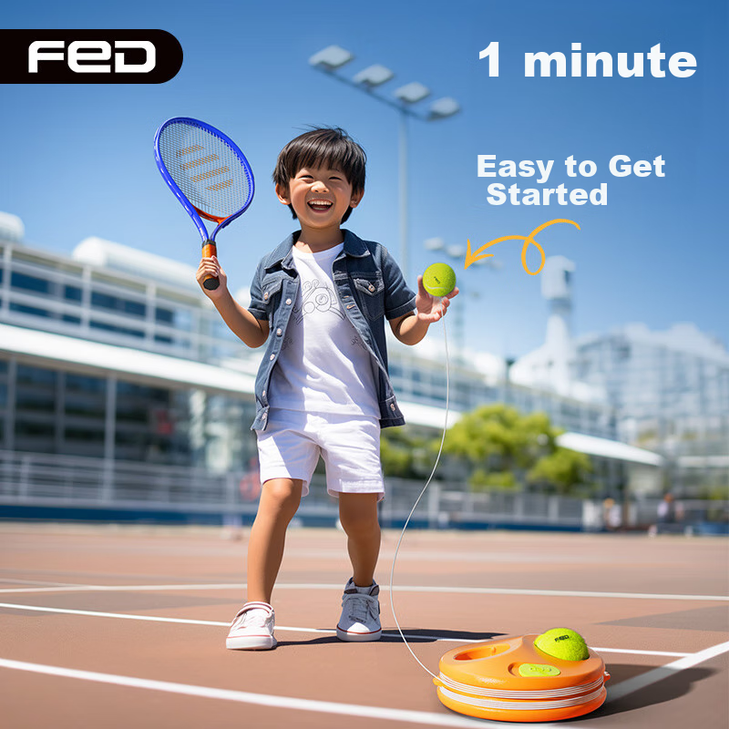 Fei'erdun FED Tennis Rebound Trainer, Tennis Racket for Beginners, with Strings, Suitable for Adults And Children, Parent-Child Package