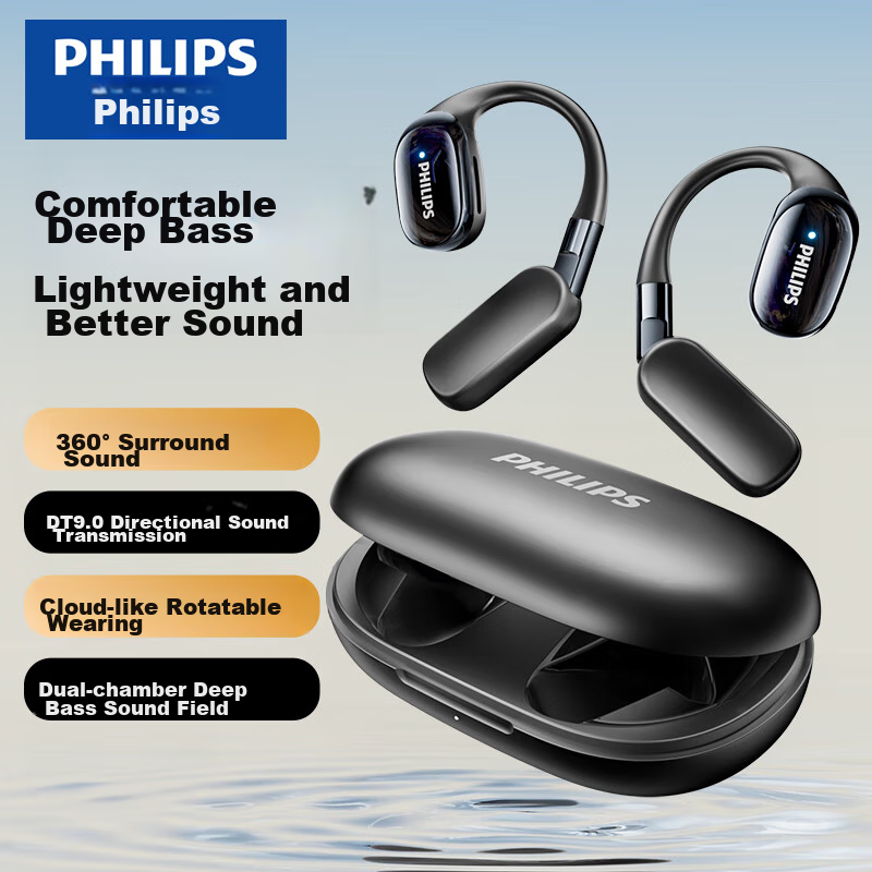 Philips Bluetooth Headphones, Bone Conduction Concept, True Wireless, Over-Ear, Open-Style, Non-In, Clip-On, for Sports And Running, Long Battery Life, High-End Noise Cancellation, Universal Fit, Comp