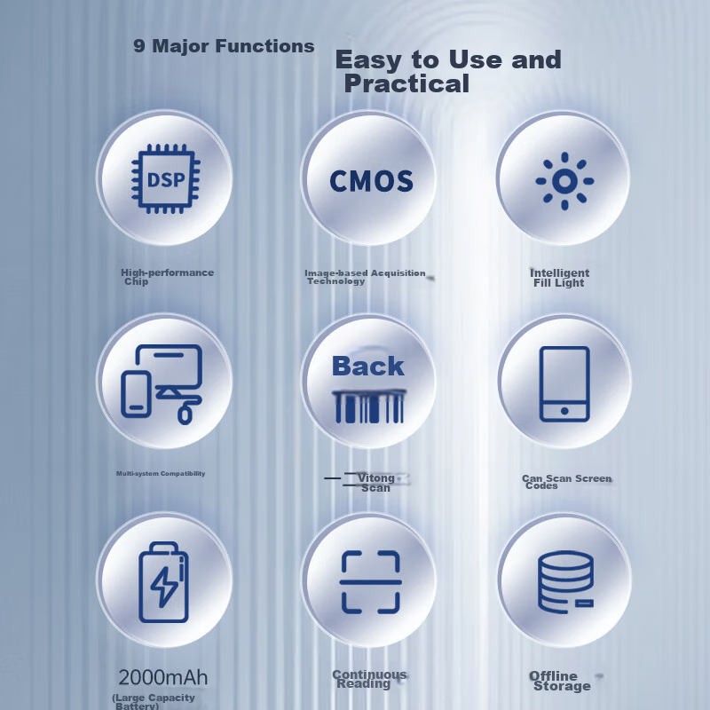 Hysoon Barcode Scanner, Wireless Scanner, QR Code Scanner for Supermarket Payment, Invoice, Warehouse, Express Delivery, Inventory, Pharmacy, Medical Insurance S224PRO