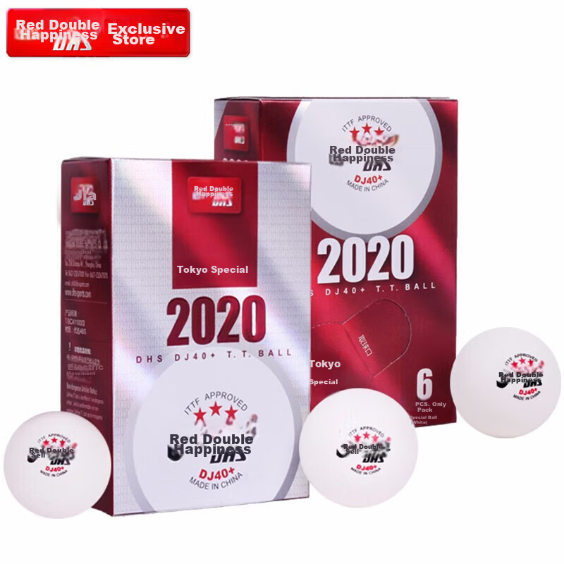 DHS Tokyo Competition Top Three-Star DJ40+ Official Match Balls, White, 6-Pack