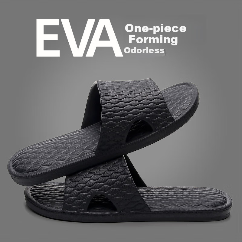 GUOLUOFEI Men's Home Slippers Indoor Anti-Slip Bath Slippers Bathroom Floor Flat Bottom Couple Slippers Women Black 40-41