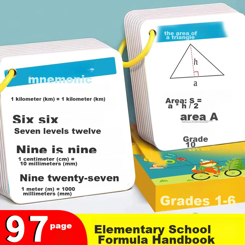 Hanhan Leyuan Elementary School Math Formula Cards, Nationwide Universal Math Basic Knowledge Calculation Rules Memory Flashcards