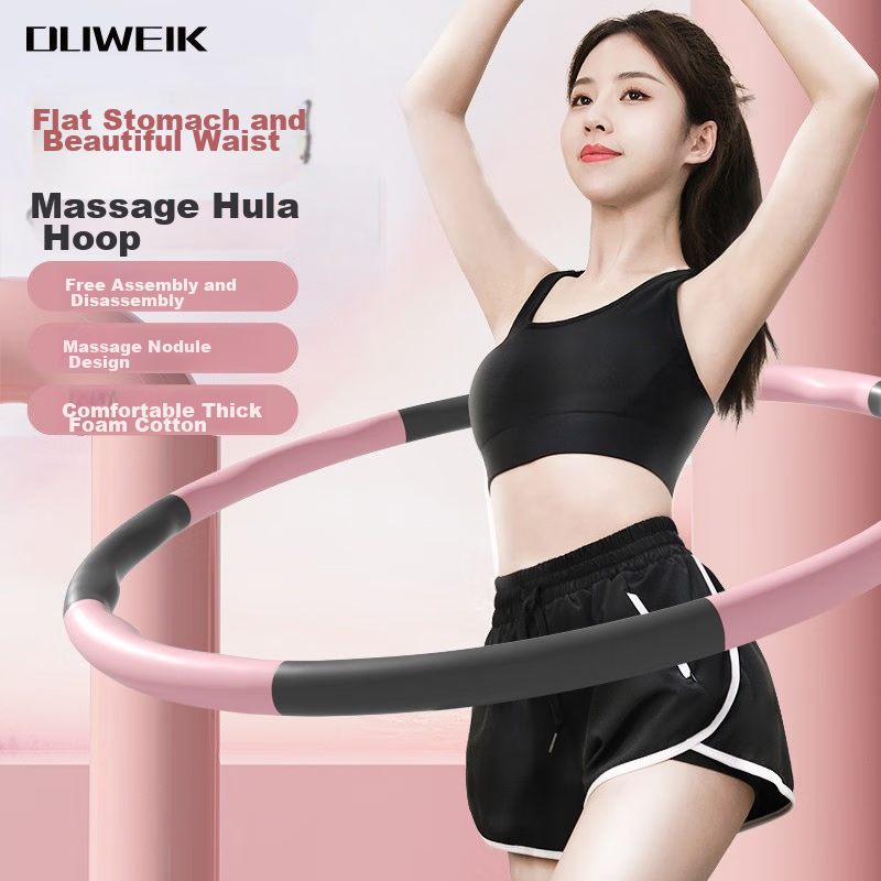 Duweike Detachable Hula Hoop, Adjustable for Women, Sports, Children, Adults, Home Use, Shaping, Fitness, Waist Slimming, Pink And Gray