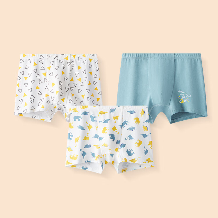 Hongdou Children's Underwear, Boys' Cotton Boxer Briefs, Class A Antibacterial Underwear, Youth Boxer Shorts, K4053, 120