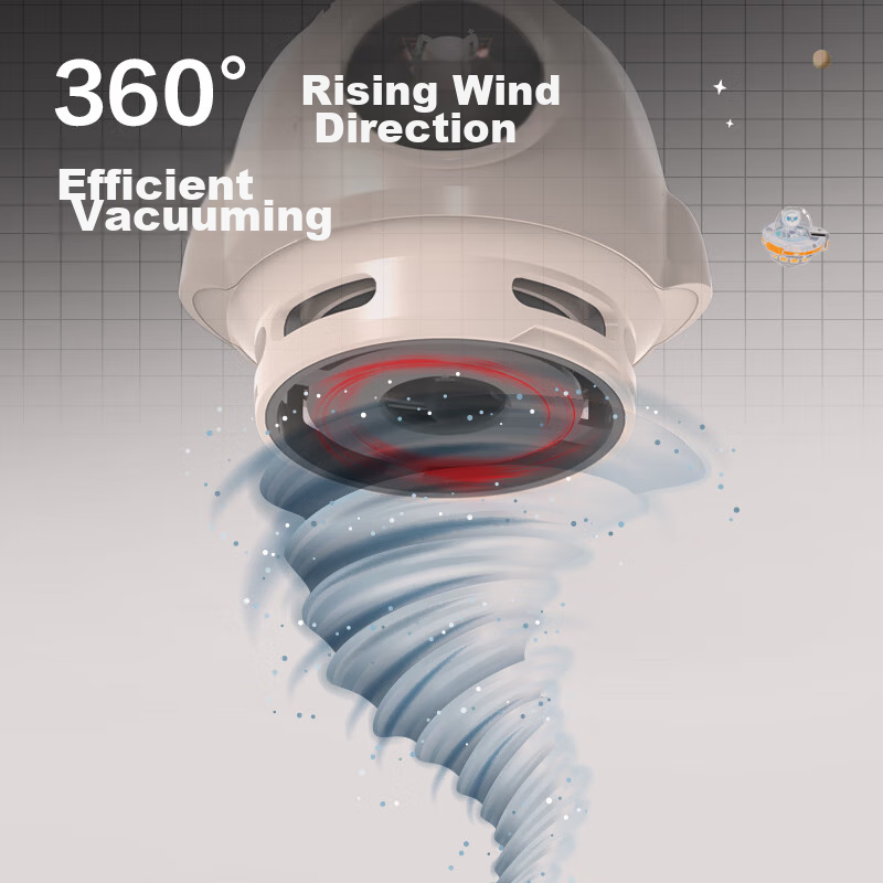 Deli [Children's Day Gift] Strong Suction Astronaut-Themed Desktop Vacuum Cleaner, Mini Keyboard Dust Remover, Eraser Debris Cleaner, Student Supplies, Brush Suction Nozzle, White TQ100