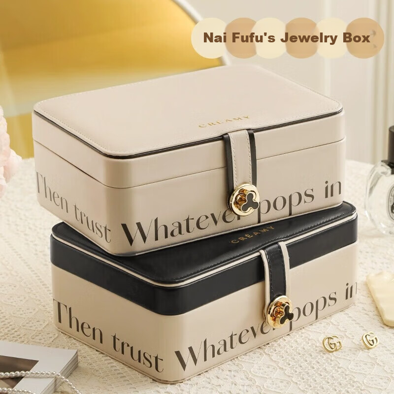 Fanyejia Light Luxury Jewelry Storage Box, Large Capacity, Christmas Gift for Girlfriend, Earrings, Ear Studs, Necklaces, Gold Jewelry Box