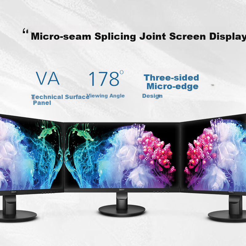 PHILIPS 21.5-inch Full HD Office Monitor with Wide Viewing Angle, Low Blue Light, Flicker-Free, Wall Mountable, HDMI+VGA, Energy Saving Computer Monitor 221S9L