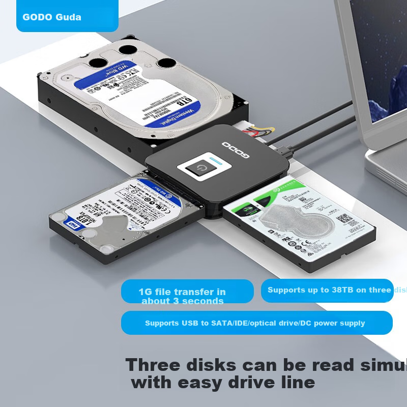 GODO Portable Mechanical Hard Drive Interface Converter, SATA to IDE Cable, IDE to USB 3.0, Desktop And Laptop External Expansion, 3.5-Inch Old-Style SSD Reader