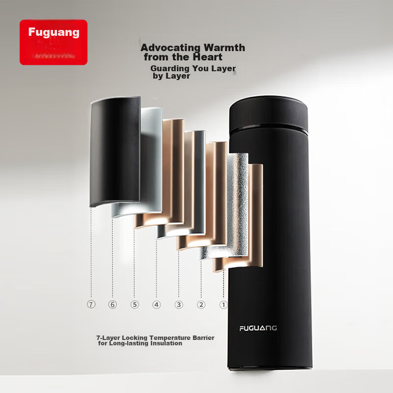 Fuguang Insulated Mug, 304 Stainless Steel Tea Cup, Vacuum Business Cup, Large Capacity Straight Water Bottle for Men, Women, And Students