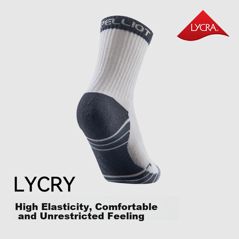 Pelliot Outdoor Sports Mid-Calf Cotton Socks Men Women Moisture Wicking Hiking Trekking Anti-Odor Running Socks 16403505 Black S