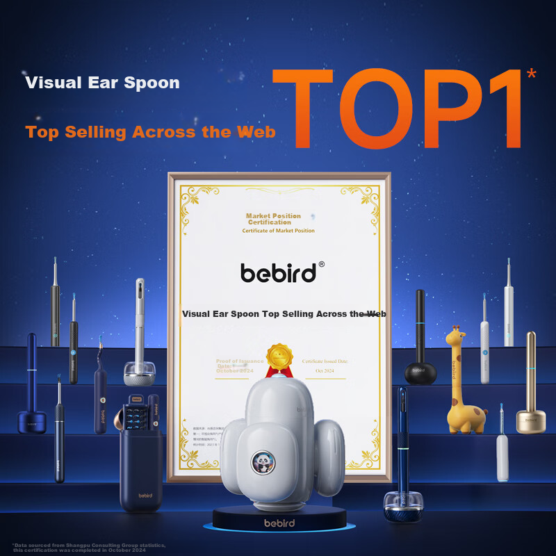 Bebird Visual Ear Cleaning Tool Tweezers Hummingbird Ear Digging Artifact Earwax Removal Endoscope Note3 Pro Max Starlight Blue