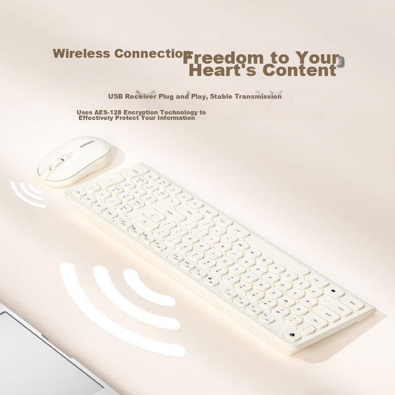 CHERRY DW2380 Wireless Keyboard and Mouse Set Upgrade Version 98-Key Quiet Keyboard Mouse Notebook Computer Cute Thin Film External Lijiang Pink for Girls
