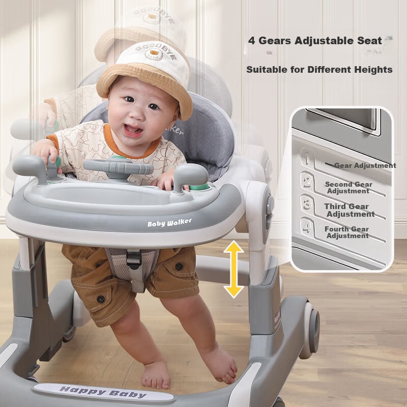 DEERC Baby Walker Anti-O Leg Infant 2024 Toy Children Anti-Sideways Flip 7 Months and Above Baby Walking Assistant Push Cart