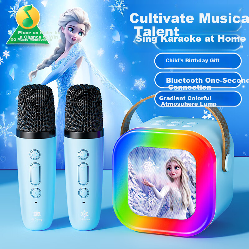 Disney Wireless Karaoke Microphone Speaker Children's Microphone Bluetooth Speaker KTV Boy Girl Toy Birthday Gift