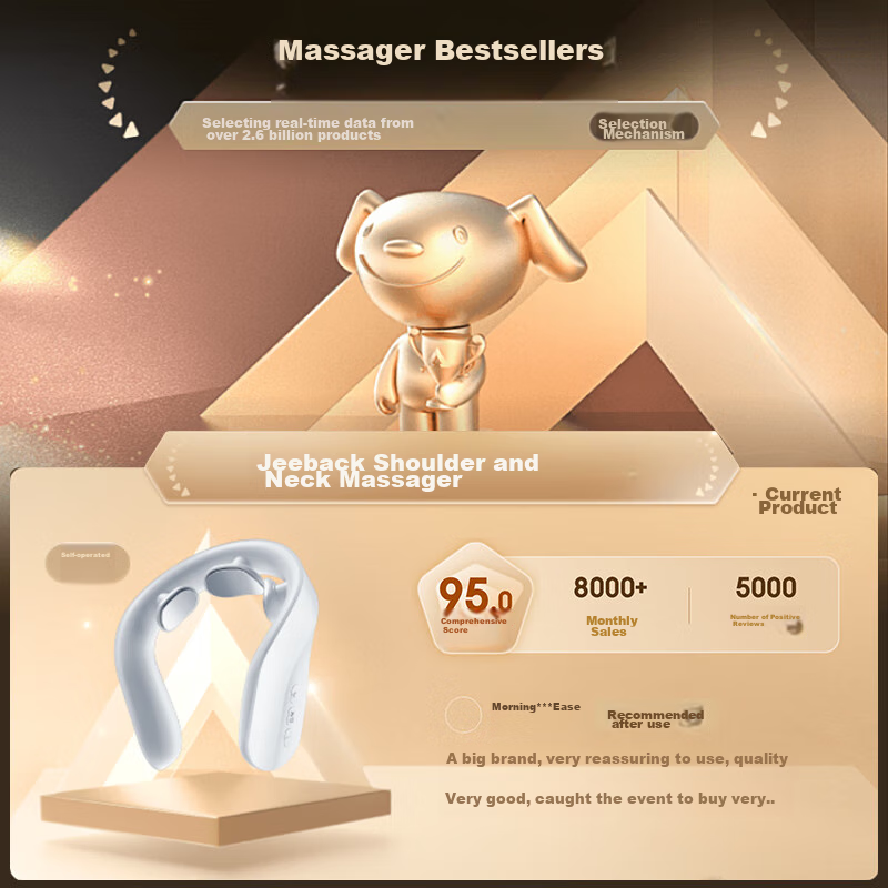 Jeeback G20 Cervical Massager with Mi Home App Control, Shoulder Neck Pocket Massager with Heat for Men Women Parents Birthday Christmas Gift